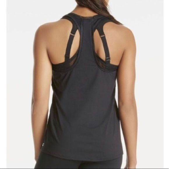 Fabletics Tops - Fabletics | Black Mesh Mosa Tank Top